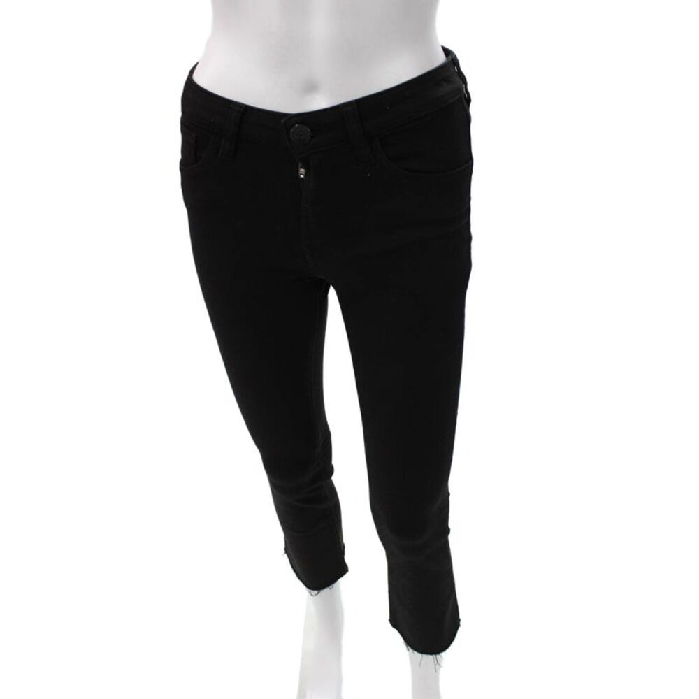 3x1 NYC Womens Cropped Black Jeans Mid Rise Cotton Inseam 26 Size 24